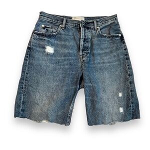 Everlane Jorts Jean Shorts Button Fly Cut Off Cheeky Distressed 100% Cotton 4/27